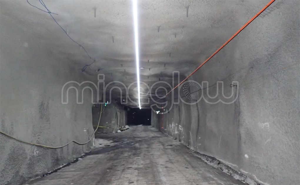 LED Tunnel Lighting installed in main drift