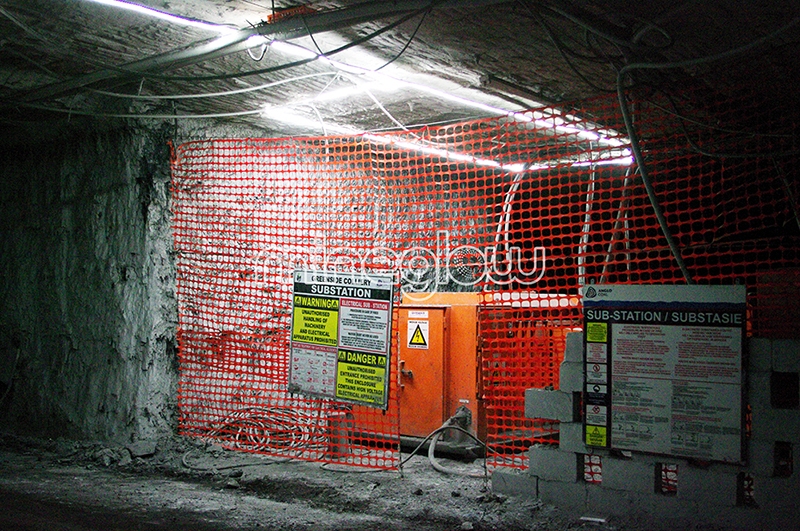 Mineglow LED strip lighting installed in underground mine small sub station