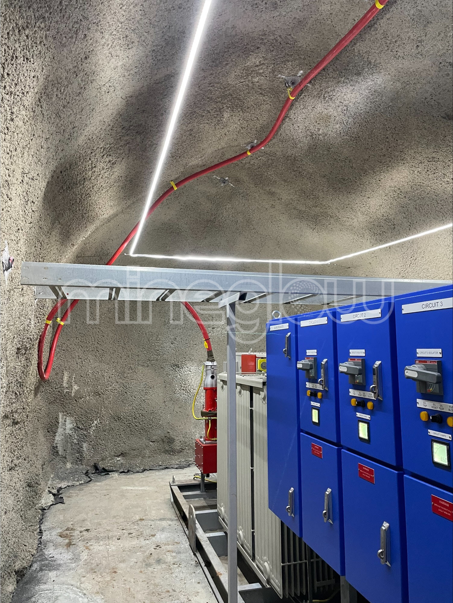 LED-mining-lights-installed-underground-mine-substation