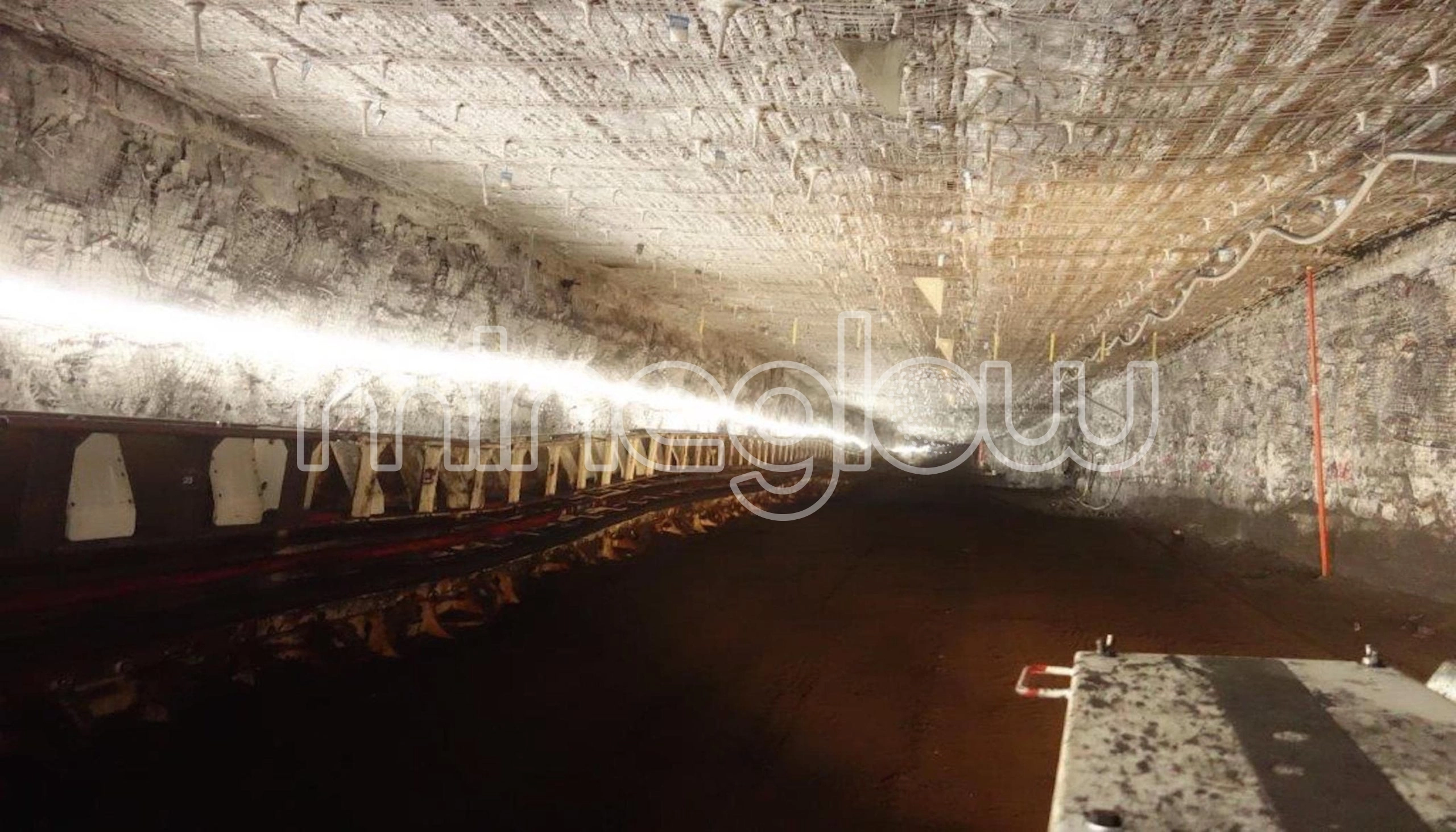 MineGlow 60-36v LED Strip Lighting used in the longwall staging area. Halo