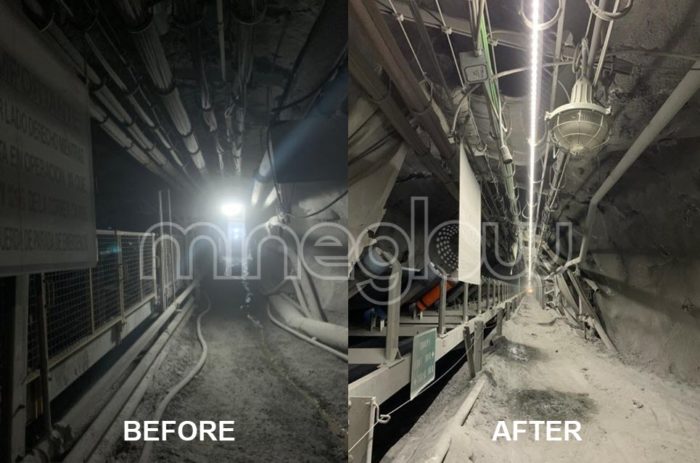 Underground mine conveyor LED lighting