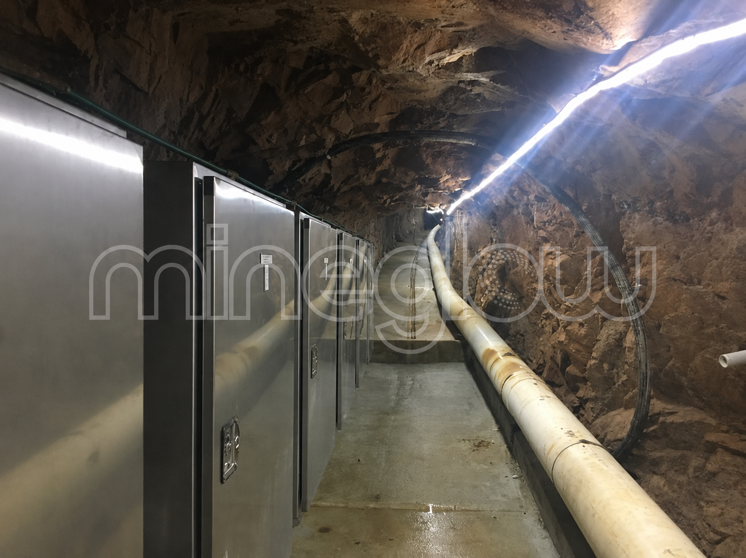 Installation of LED Strip Lighting in a dam wall pump station area demonstrating how much better LED Strip lighting illuminates the area with no dark spots and provides proper task based lighting.